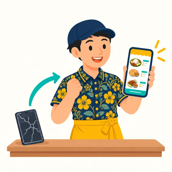 Buka kedai anda di telefon lain